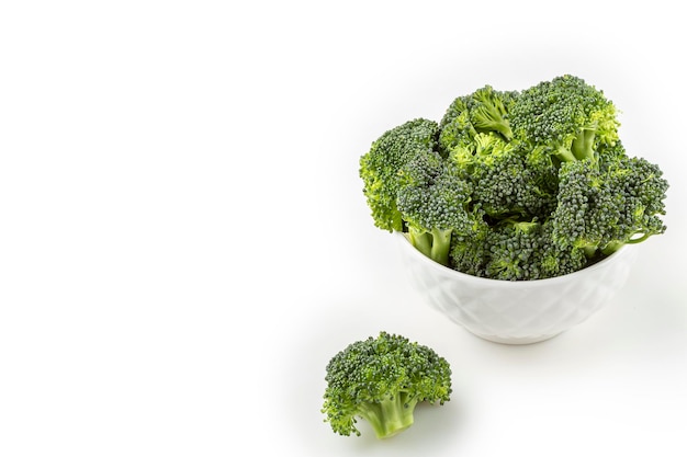 Broccoli pieces isolated on white background