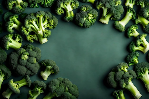 Broccoli samenstelling plat lag met vrije ruimte voor kopie satijnen stof achtergrond