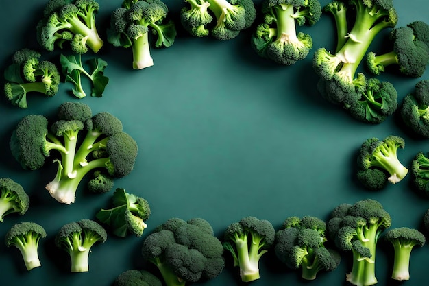 Broccoli samenstelling plat lag met vrije ruimte voor kopieerpapier achtergrond