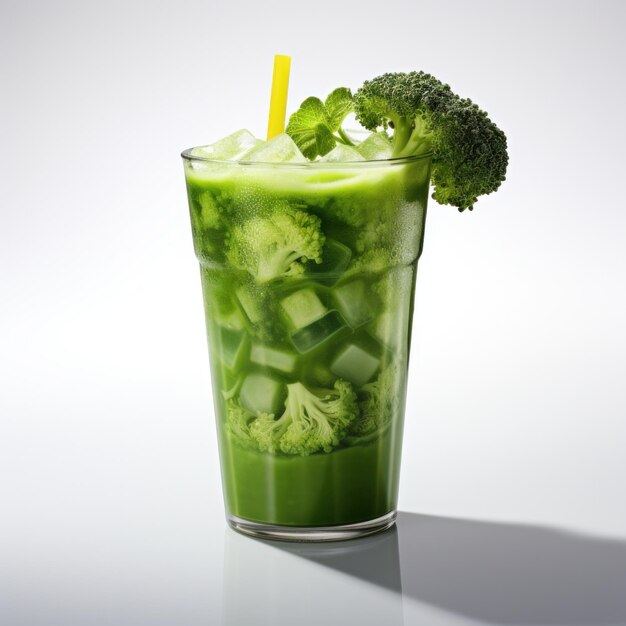 broccoli smoothie in een glas geïsoleerd