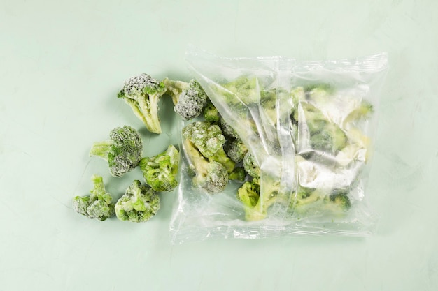 Broccoli in transparent bag