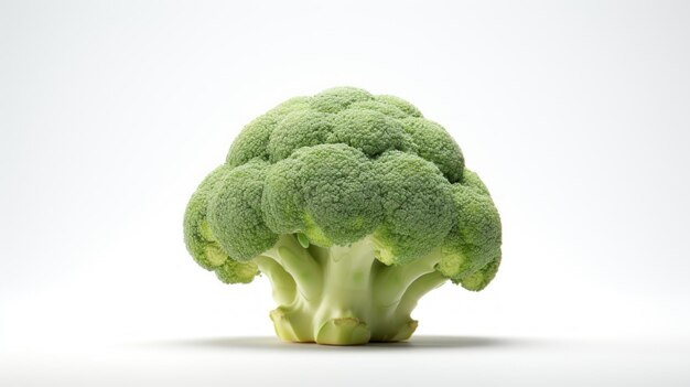 Photo broccoli on white background generative ai