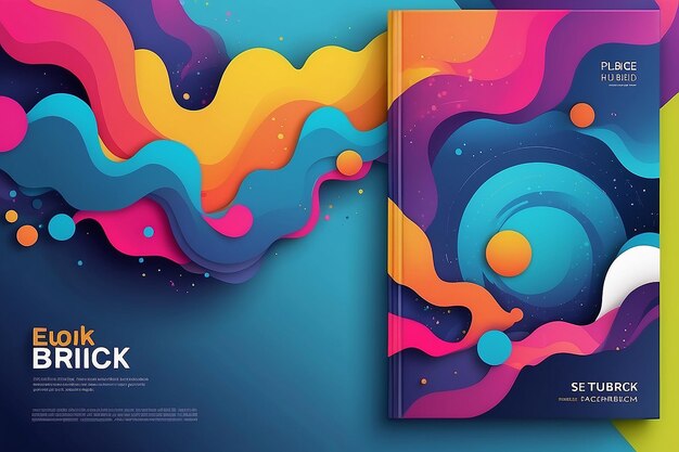 Brochure and book cover design template with abstract background