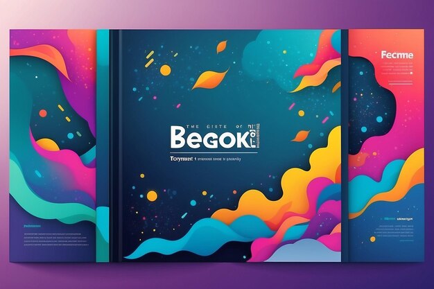 Photo brochure and book cover design template with abstract background