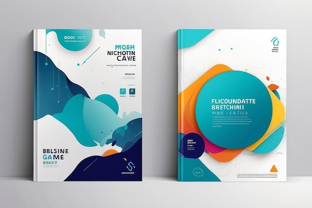 Brochure and book cover design template with abstract background