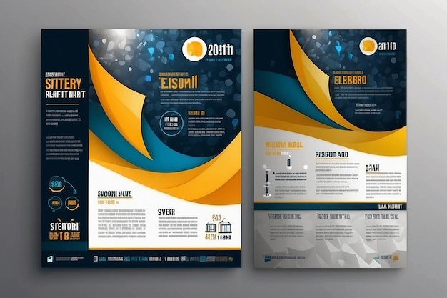 Photo brochure or flyer layout template annual report cover design background