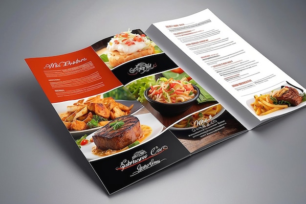 Foto brochure over het menu van het restaurant