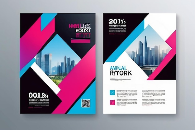 Brochure template layout design Corporate business annual report catalog magazine flyer