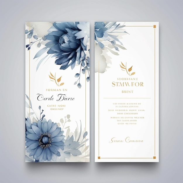 a brochure with a blue flower on it