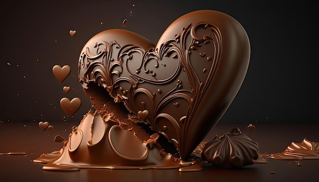 Brocken chocolate heart