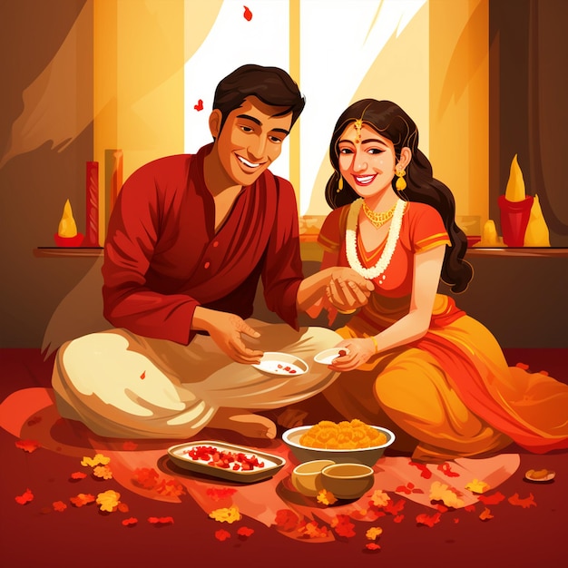 Broer en zus vieren bhai dooj