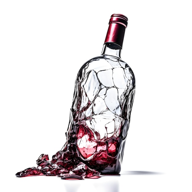 A broken bottle of wine