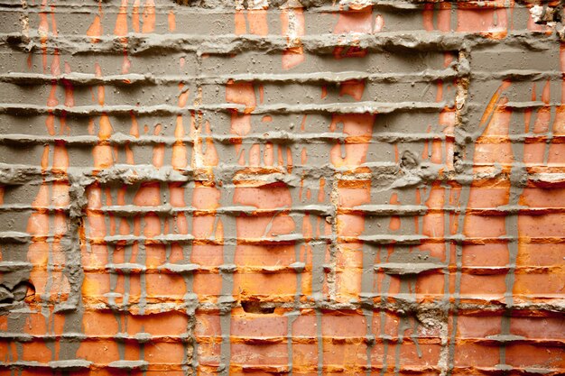 broken bricks in brickwall in wall restoration