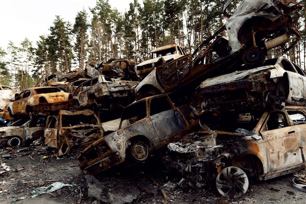 Broken cars in ukraine