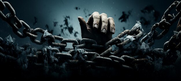 Photo broken chains symbolizing liberation