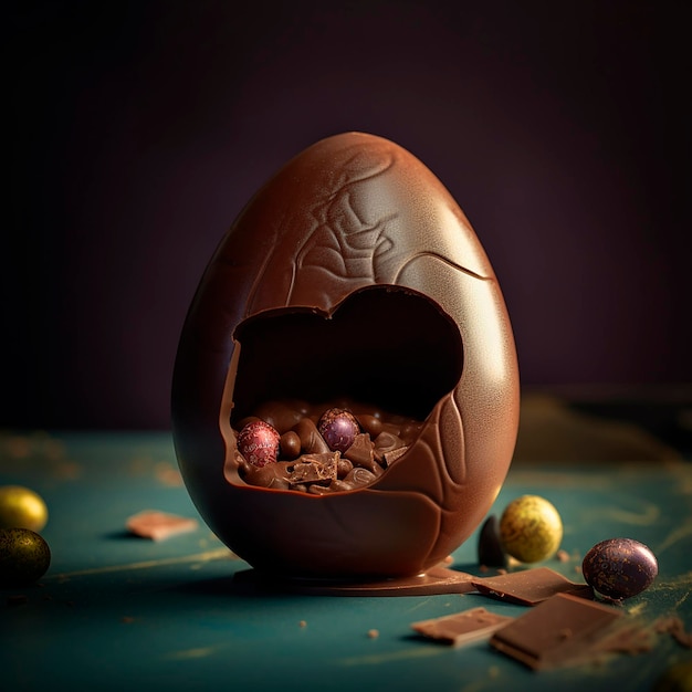 broken chocolate egg