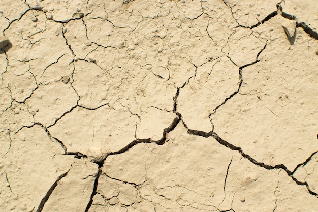 Broken clay soil texture with cracks