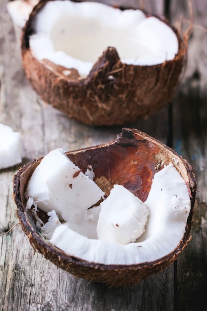 Broken coconut