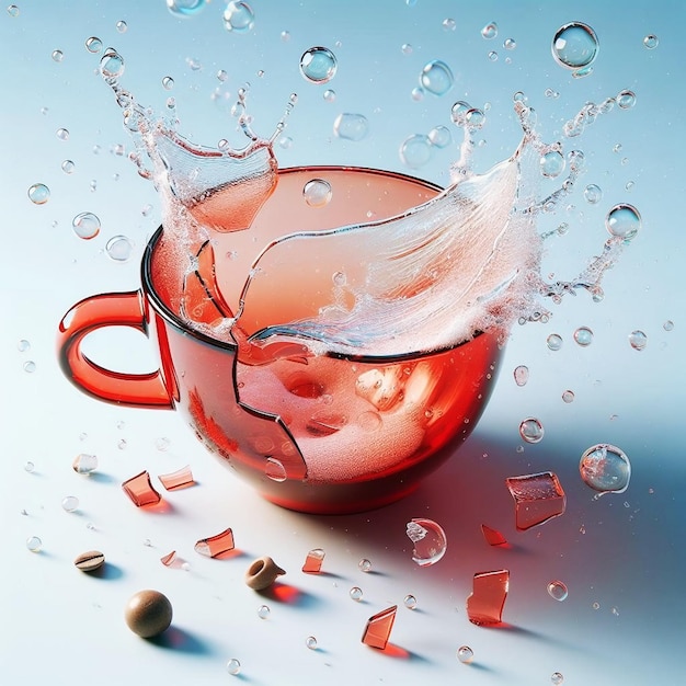 broken coffee cup splash