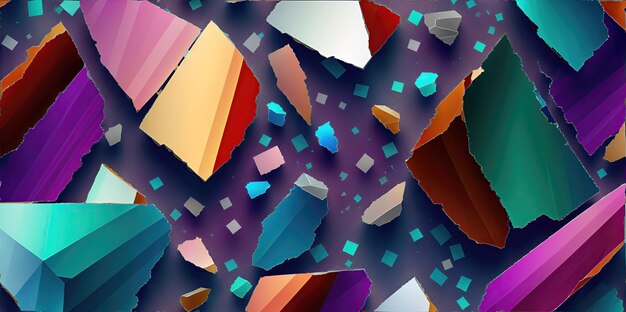 Broken colored glass into many pieces Generative AI