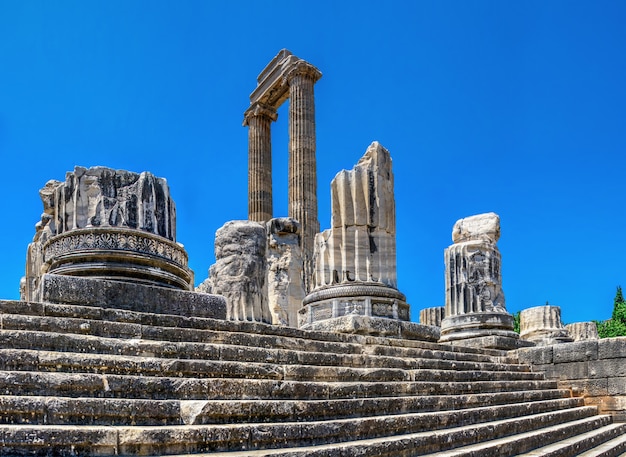 Broken columns in the temple of apollo at didyma, turkey