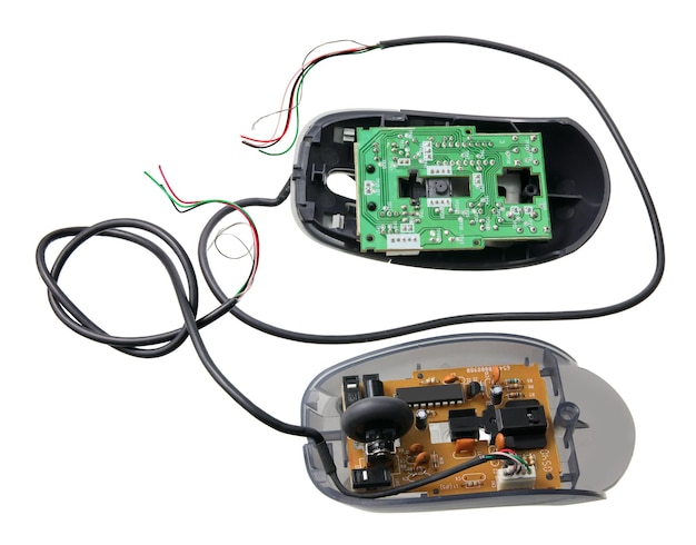 壊れたコンピューターのマウス