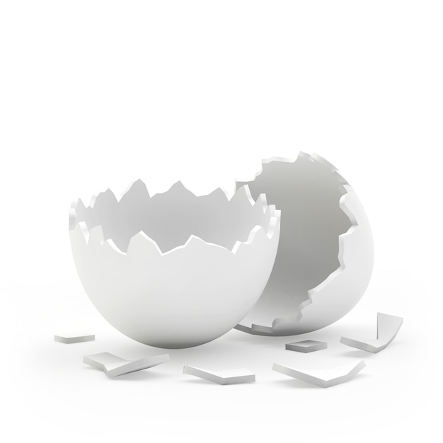 Broken empty egg shells