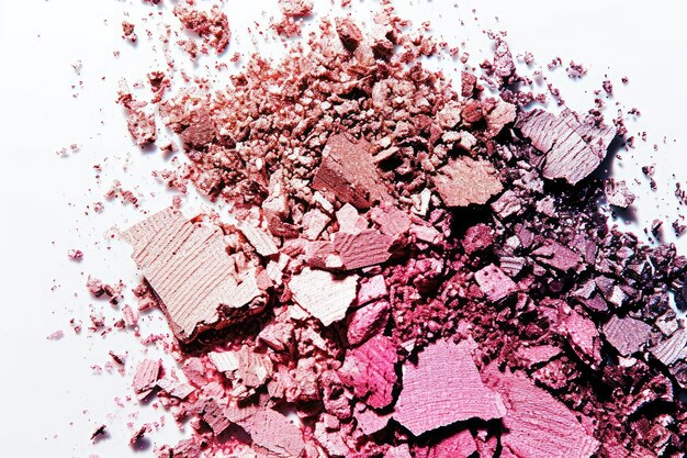 Broken Eye Shadow Isolated Smashed Makeup Palette Crushed Natural Glitter Pigment Texture