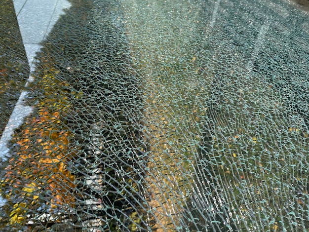 Broken glass closeup background