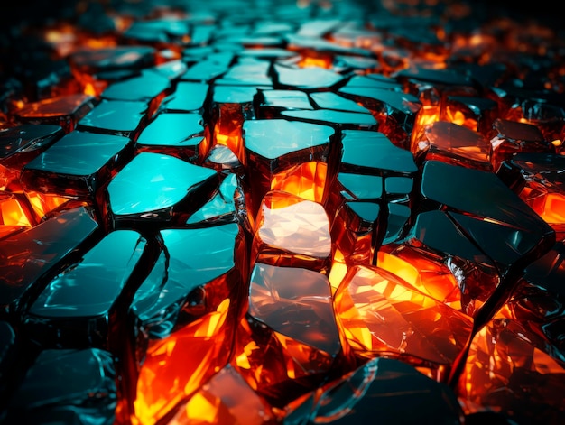 Broken glass on the ground Abstract background Generative AI
