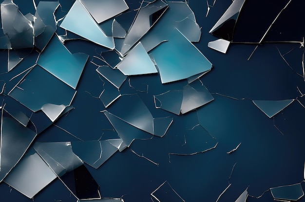 壊れたガラス鏡またはガラスが小さな破片になった選択的なソフト フォーカス