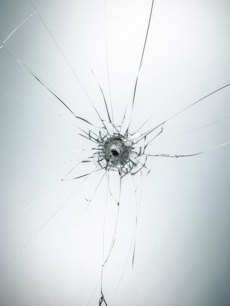 Broken glass white background