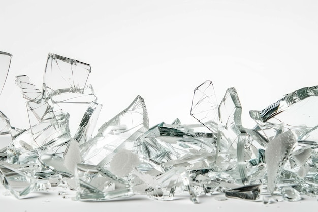 broken glass on white background