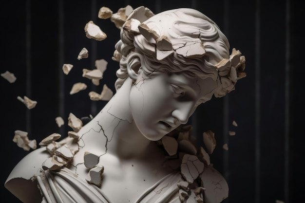 Premium AI Image | Broken greek female statue Generate Ai