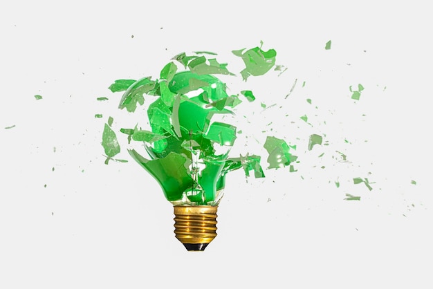 Broken green bulb