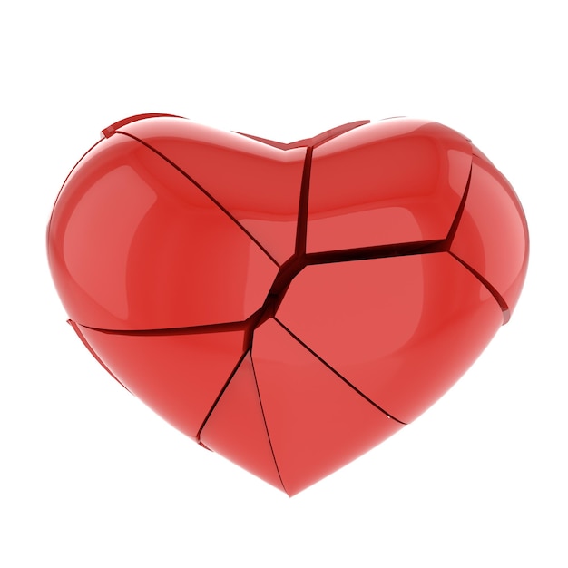 Broken heart 3D model 3D illustration