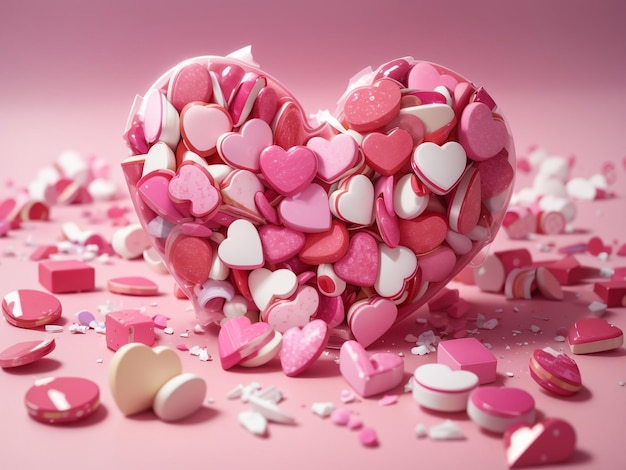 Broken Heart Candy in Pieces Pink Pustel Contrasts