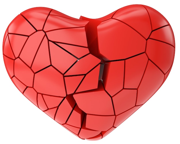 Broken heart Heartbroken lovelorn 3D illustration