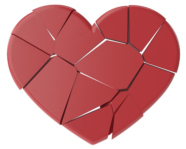 Broken heart Heartbroken lovelorn 3D illustration