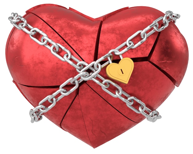 Broken heart heartbroken lovelorn 3d illustration