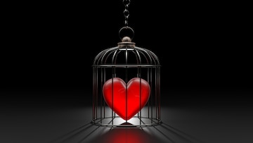 Premium Photo | Broken heart is locked in cage. Premium Photo | Broken heart is locked in cage.