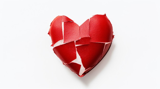 Broken heart love relationship and plaster bandage