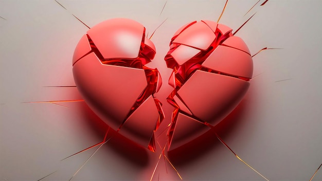 Photo broken heart red heart background image red broken heart