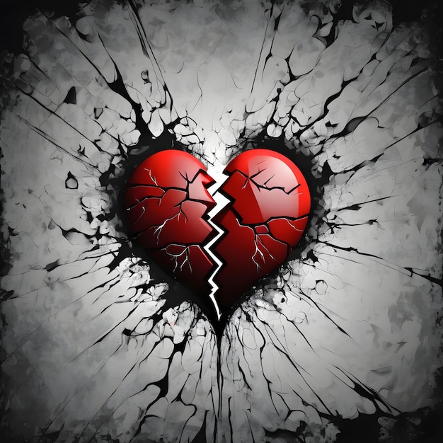 Photo broken heart in two