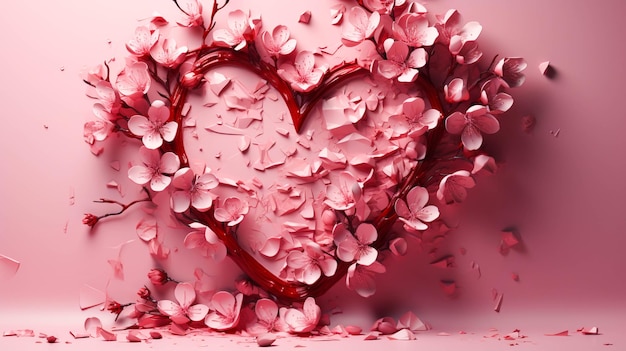 발렌타인 카드에서 깨진 심장 슬 분홍색 배경
