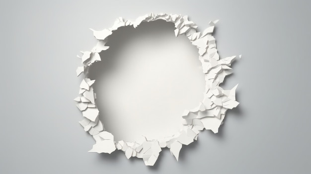 A broken hole in a wall