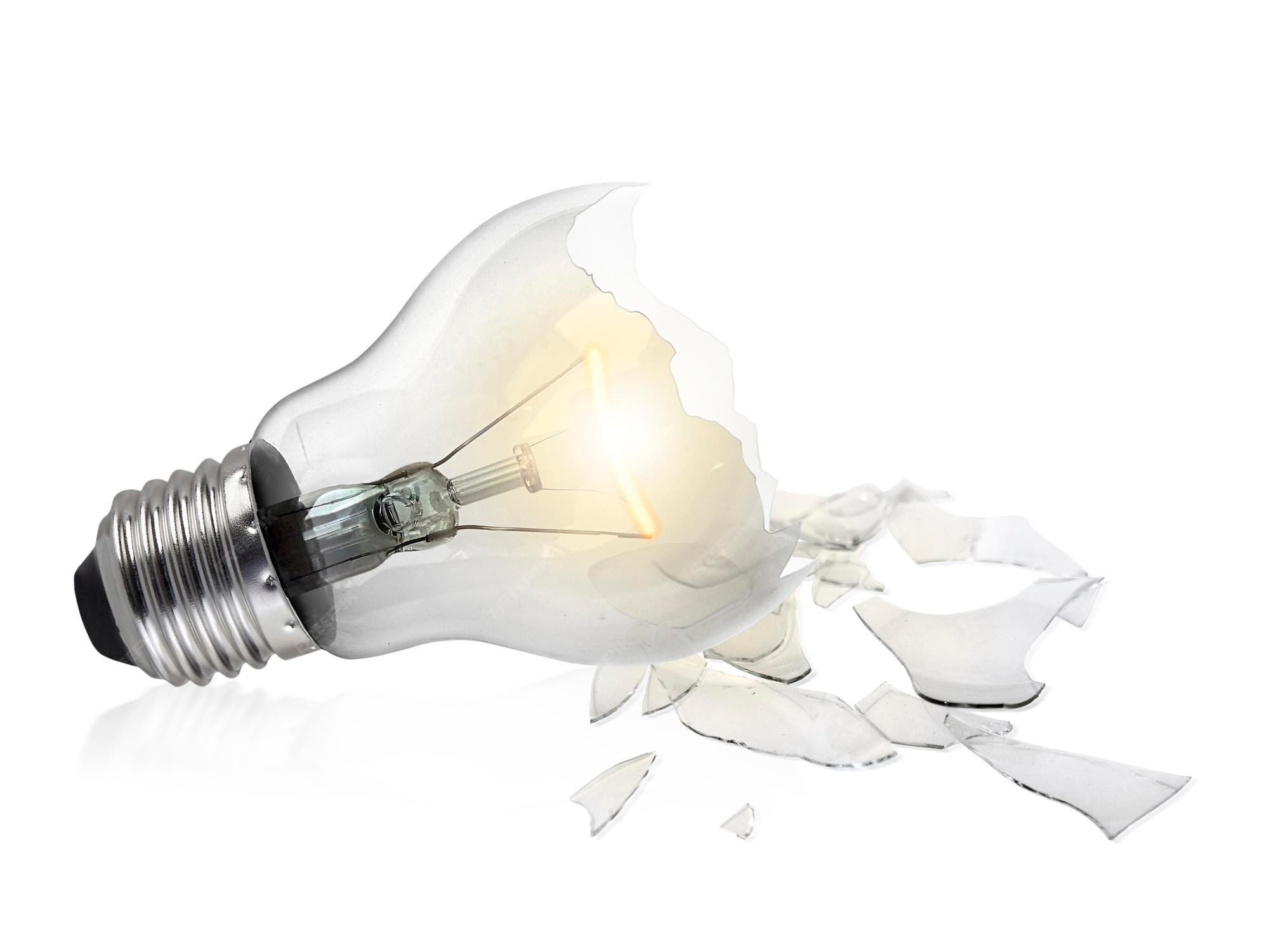 Premium Photo Broken light bulb isolated on white background