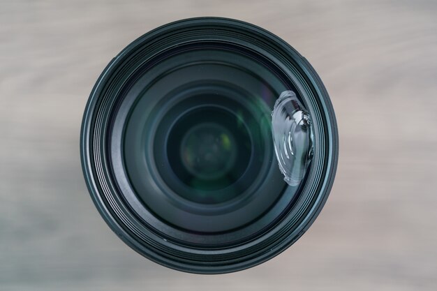 Broken mirrorless camera lens glass