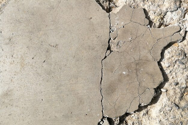 Broken old concrete ground