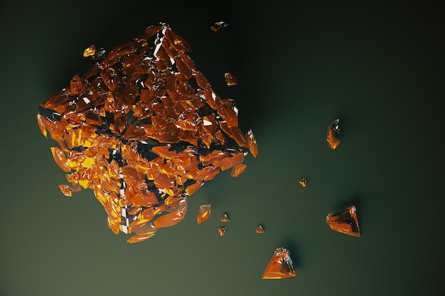 Broken orange glass figure